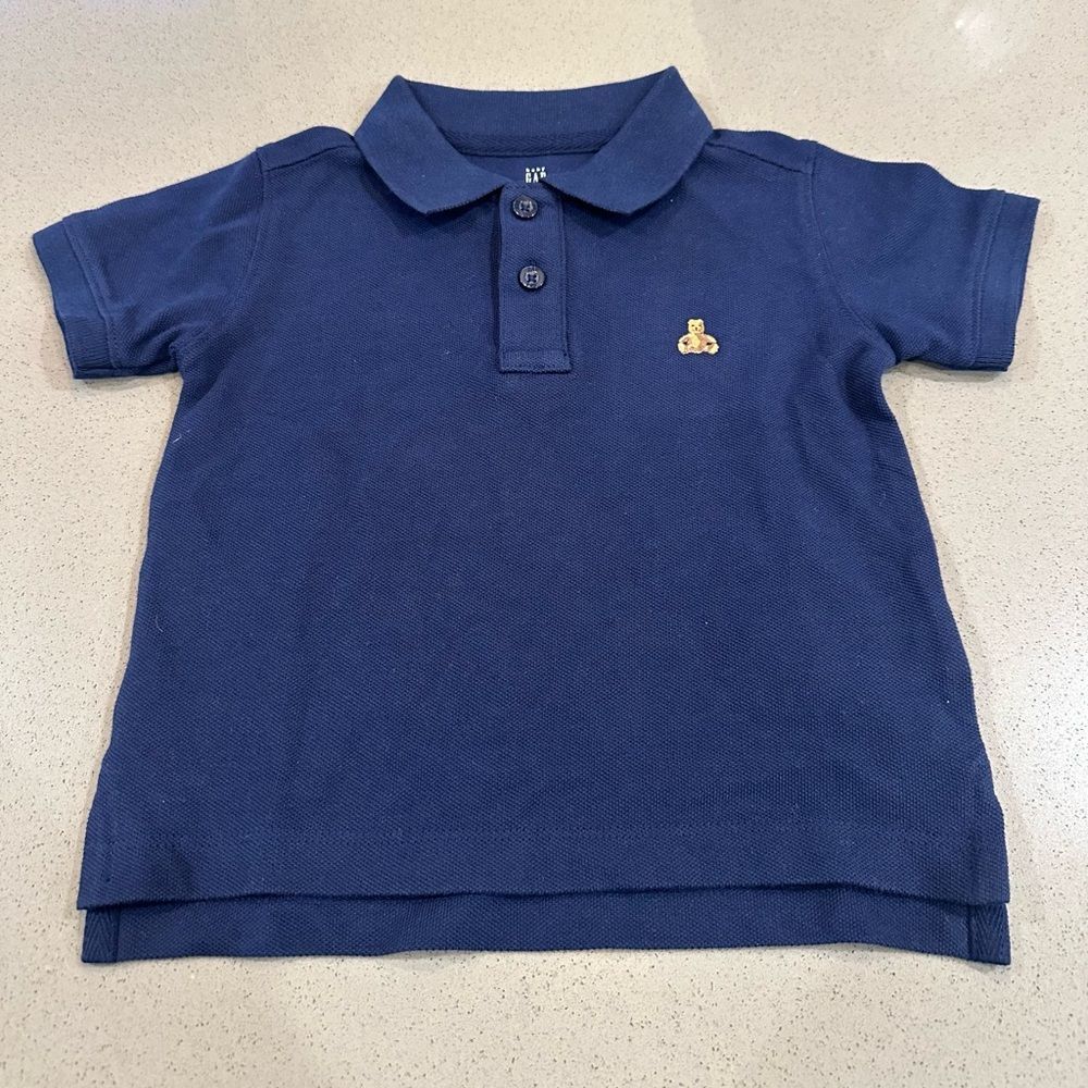 Baby Gap Pique Navy Blue Polo Shirt Short sleeve Size 18-24 Months